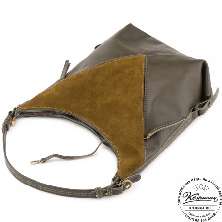  Женская кожаная сумка "Эмилия" (хаки)